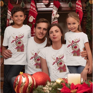 Christmas Deer Cute Family Set Merry Christmas Family T-shirt Cute Tee Top Aesthetic Kawaii Shirt 471