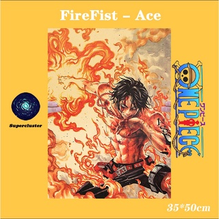 One Piece "FireFist Ace" anime poster Kraft Paper Wallpaper wall poster Paintings Vintage 35*50cm