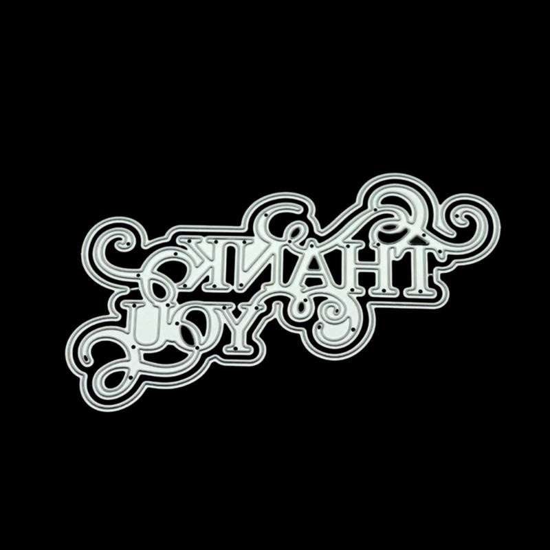 Top Delicate Thank Metal Cuts Craft Die Cuts สคริปต์ลายนูนตาย