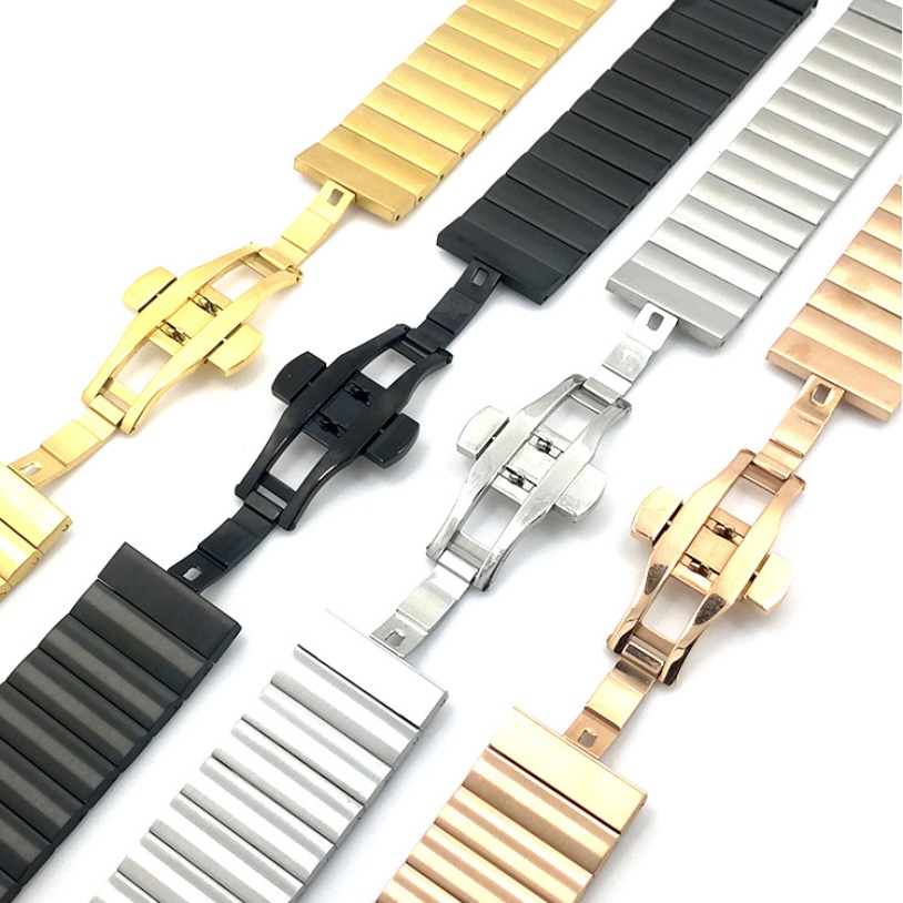 18 20 22 มม. Quick Release สแตนเลสสายนาฬิกาสร้อยข้อมือเงินโลหะสีดําสายนาฬิกา Fit สําหรับ Huawei เกียร์ S3 S4