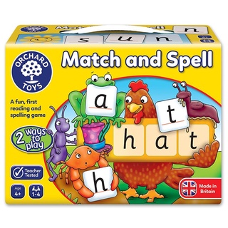 ORCHARD TOYS, Match and Spell บอร์ดเกมส์เด็ก ฝึกภาษาอังกฤษ ลิขสิทธิ์แท้ นำเข้าจากอังกฤษ ของเล่นเด็ก 4 ปีขึ้นไป