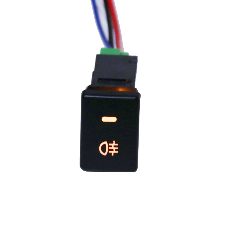DC12V ไฟตัดหมอกด้านหลัง Push Switch 4 ปุ่มสายไฟสําหรับ Toyota Camry Prius Corolla
