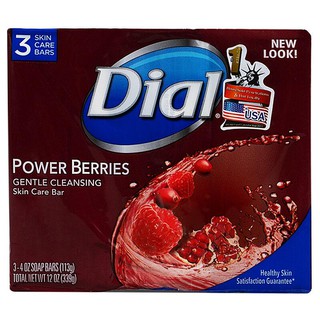  ไดอัล สบู่ก้อน พาวเวอร์เบอรี่ ผลิตภัณฑ์อาบน้ำ 113 กรัม x 3 ก้อน  Powerberry Bar Soap Dial Bath product 113 gx 3 cubes