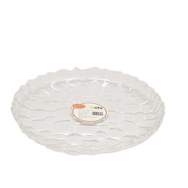 GlobalHouse UCHI ถาดอะคริลิค23.5*23.5*3CM. ZYH004 สีใส สินค้าของแท้คุณภาพดี