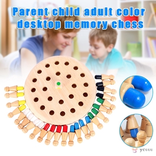 Memory Chess Children Educational Memory Game Toy Set Color Memory Board Game Colored Chess Wooden Toy Kit