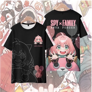 Cute SPY FAMILY เสื้อยืดลําลอง แขนสั้น พิมพ์ลายอนิเมะ Anya Forger 3D ทรงหลวม สําหรับครอบครัว