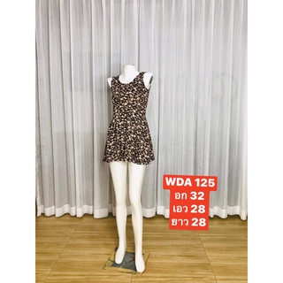 WDA 125  พร้อมส่ง ชุดเดรสสั้นแขนกุด มินิเดรสเอวจั้ม ลายจุด เดรส ใส่เที่ยว ใส่ถ่ายรูป ไปห้าง เดินช้อปปิัง