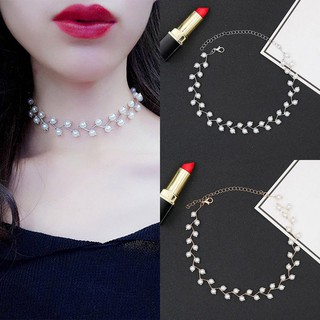 Pearl Clavicle Chain Female Short Necklace Sweet Pearl Geometric Necklace