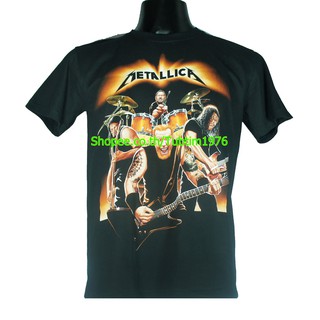 เสื้อยืดผ้าฝ้ายพรีเมี่ยมเสื้อวง Metallica เสื้อยืดวงดนตรีร็อค เสื้อวินเทจ เมทัลลิกา MET1401