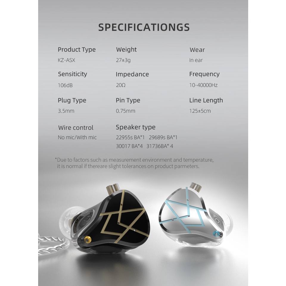 KZ ASX 20BA Units HIFI In Ear Earphone Bass DJ Monitor Earbuds Noise ...