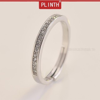 PLINTH แหวนเงิน 925 แฟชั่นทองคำขาวเพชรเปิดการแต่งงานแต่งงานแถวยามบาร์976