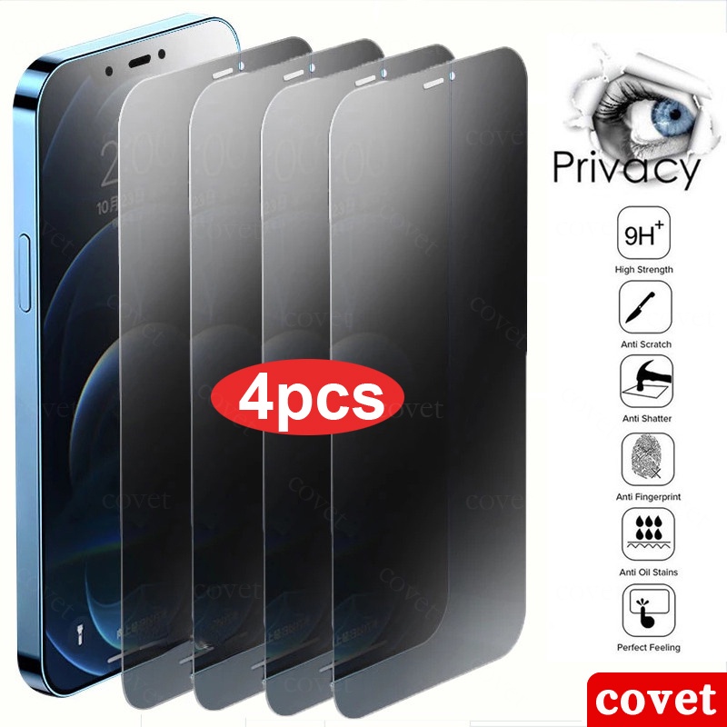 COVET {4 เม็ด} ฟิล์มกระจกป้องกันความเป็นส่วนตัวป้องกันการแอบมอง ฟิล์มกระจกแบบเต็มจอฟิล์ม ไอโฟน ฟิล์ม