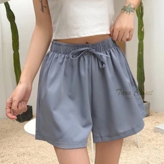 PI001 TARA Short pants กางเกงขาสั้น ทรงสปอร์ต ไม่มีกระเป๋าข้าง เอวยางยืด ผ้าไหมอิตาลี ใส่สบาย ไม่ร้อน