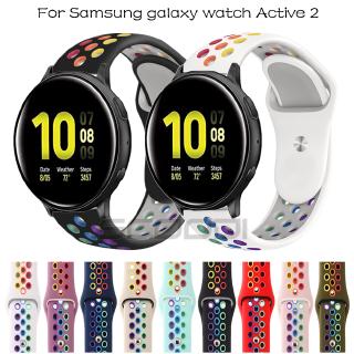 ใหม่ สายรัดซิลิโคนอ่อนนุ่มสำหรับ Samsung galaxy active 2 watch รุ้ง