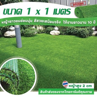 SF หญ้าเทียม เกรด AAA หญ้าเทียมใบ 2cm กัน UV คุณภาพดี ขนาด 1x1 เมตร 14เข็ม Artificial grass