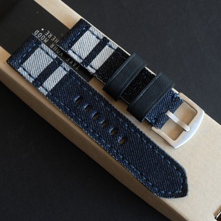 สายนาฬิกา Blue denim ผ้ายีนส์ 16 oz รุ่น " = " 20มม ,22มม ,24มม watch strap สายนาฬิกา พร้อมบัคเคิล