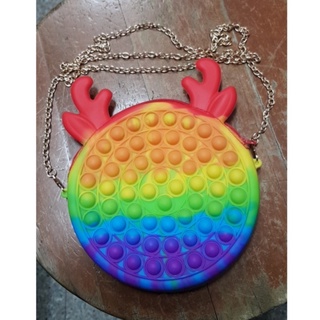 กระเป๋าใหม่ Rainbow Color หนู Pioneer Animal Style Unzip Bubble Toy Bag กระเปําป้อบอิท ใหญ่