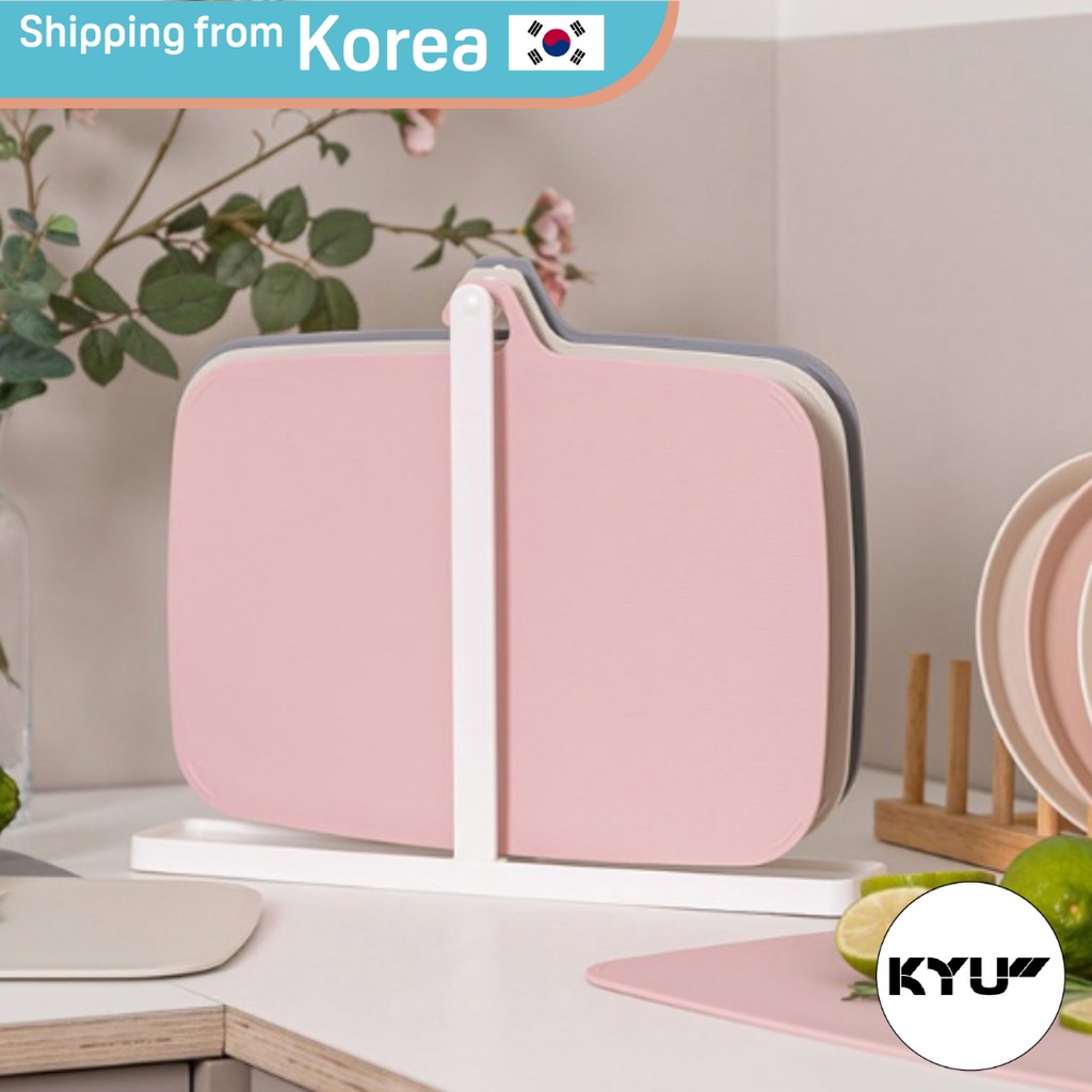 [SSUEIM Korea] Hangable Kitchen Cutting Board 3P Set with Holder | Durable Plastic Chopping Board