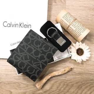 Calvin Klein Leather Short Wallet With Key Fob Gift Box