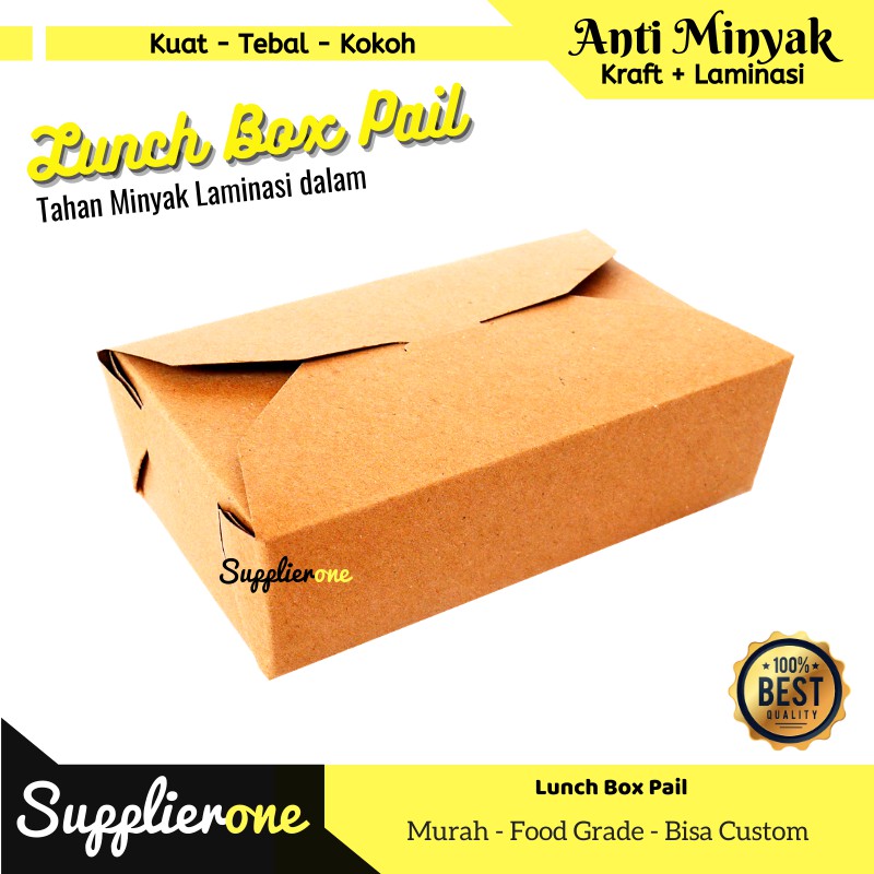 PAPER LUNCH BOX / LUNCH BOX PAPER / LUNCH BOX M / LUNCH BOX FOOD PAIL LAMINATED IN OIL RESISTANT