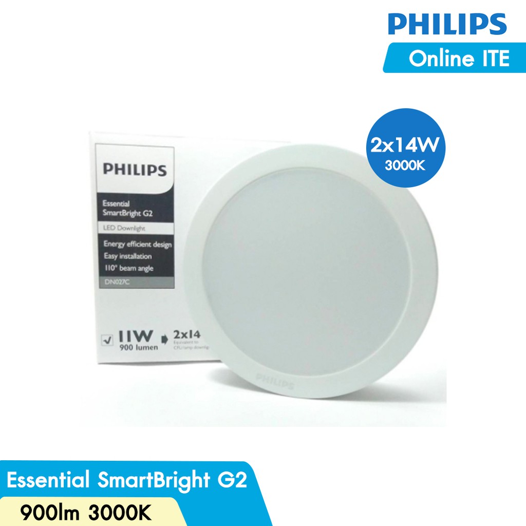 PHILIPS โคมไฟดาวน์ไลท์ติดลอย 6 นิ้ว (6") Panel LED 11W แสง warm white 3000K / Daylight 6000K รุ่น PH