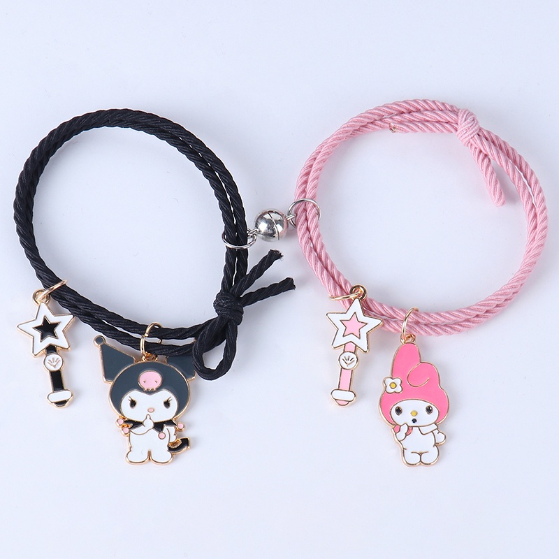 2 ชิ้น / คู่ สร้อยข้อมือ สําหรับคู่รัก การ์ตูนน่ารัก คู่ สร้อยข้อมือมิตรภาพ แม่เหล็ก สําหรับผู้หญิง เครื่องประดับ ของขวัญเพื่อนที่ดีที่สุด