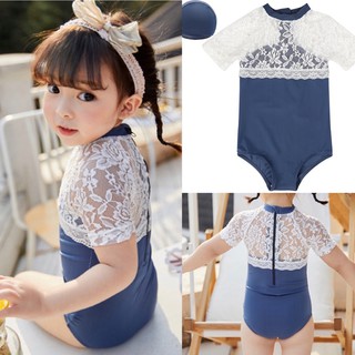 ชุดว่ายน้ำเด็ก  vintage lace ลูกไม้