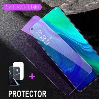 ฟิล์มกระจกกระจกนิรภัย ตัวป้องกันหน้าจอ 2-in-1 สำหรับ OPPO Reno 6Z 5G 6 5 4 3 Pro 5F Reno5 F A15 A15S A94 A74 A54 5G A93 A53 A92 A72 A52 4G