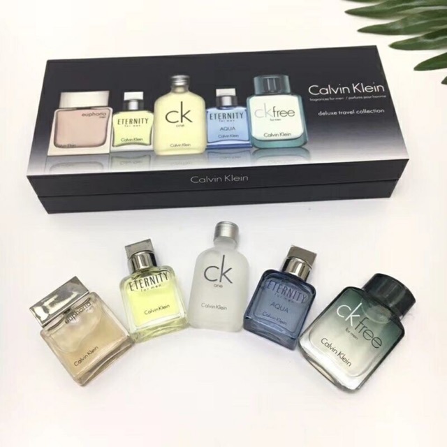 CK travel set 5 in 1 CK euphoria men 10ml+ck eternity edt 10ml+ck one edt 10ml+ck eternity aqua 10ml