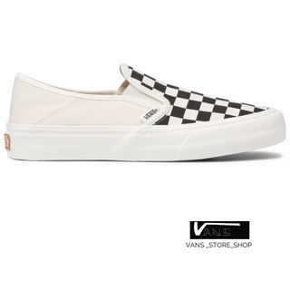 VANS SLIP ON SF ECO THEORY BLACK CHECKERBOARD MARSHMALLOW SNEAKERS สินค้ามีประกันแท้