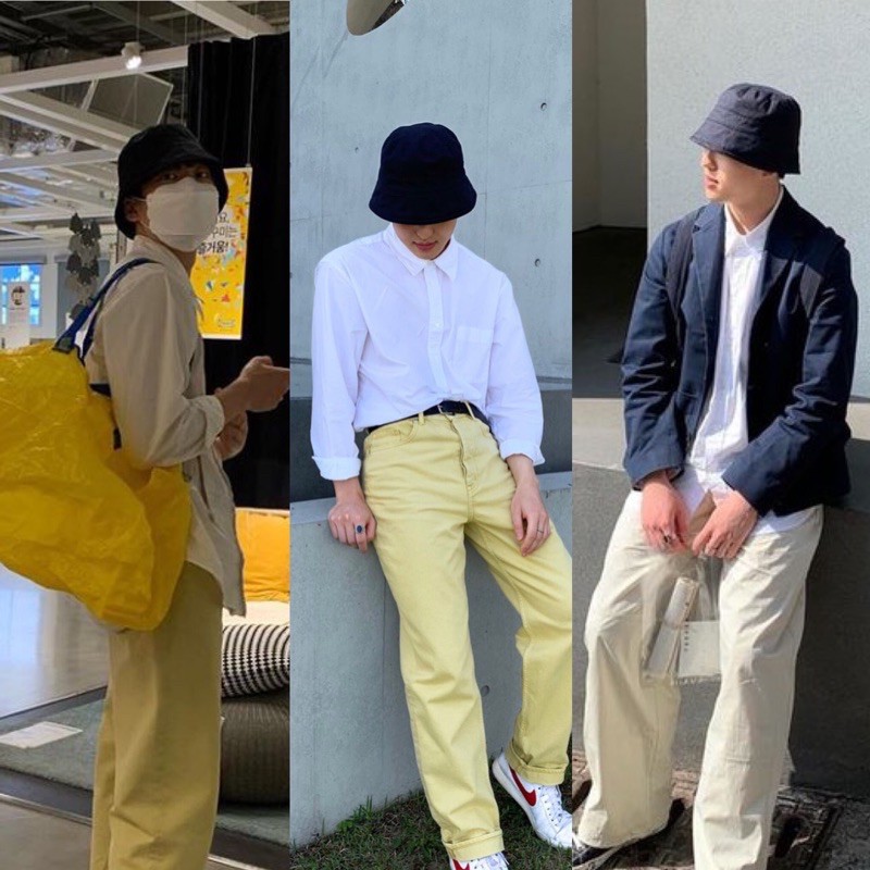 ถูกที่สุด นำเข้าเอง...พร้อมส่ง 💢 หมวกบักเก็ต l หมวกผู้ชาย Bucket hats สไตล์เกาหลี