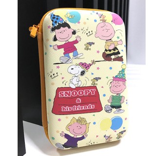 SNOOPY กล่องเก็บสายชาร์จ ใส่ Pwb HDD , หูฟัง Size XL ลาย SNOOPY YELLOW เหลือง งานดี ขนาด16x10x3.5cm สวยงาม ดี MANOPNEST