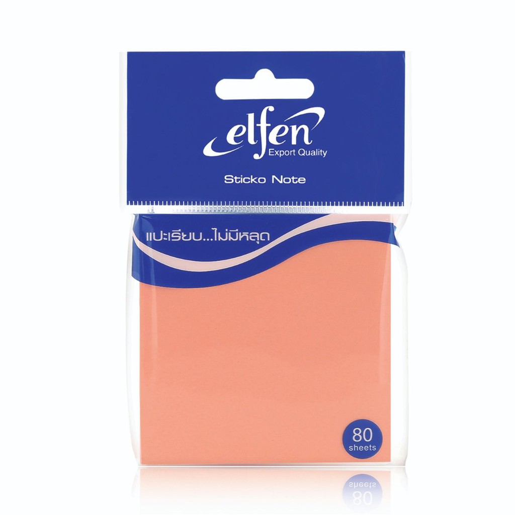 กระดาษโน้ตกาวในตัว Elfen นีออน/พาสเทล ขนาด 3x3 นิ้ว