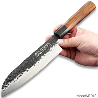 มีดเชฟ (chef knife) มีดเชฟญี่ปุ่น มีดทำครัว UZIMIA Santoku 6.5" เหล็ก 8Cr14Mov 3 layers งาน handmade ด้ามไม้แท้
