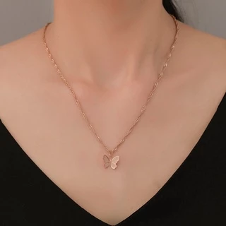 เครื่องประดับ สร้อยคอโซ่ จี้คริสตัลรูปผีเสื้อ งู สีทอง สําหรับผู้หญิง