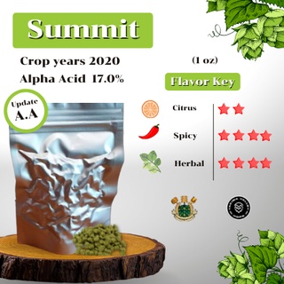 Summit Hops (1oz) Crop years 2020 (บรรจุด้วยระบบสูญญากาศ)