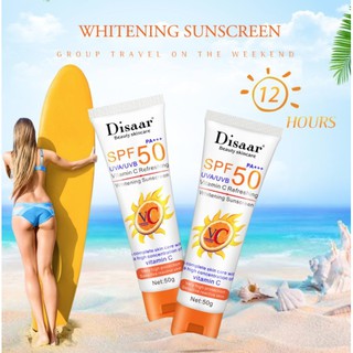 *ส่งจากไทย* DISAAR VC ครีมกันแดดทาหน้าและผิวกาย SPF 50 ไวท์เทนนิ่งครีมกันแดดผิวครีมป้องกันรังสียูวี