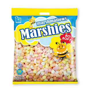 ** สินค้าขายดี ** มาร์ชี่ส์ มาร์ชแมลโลว์ คละสี กลิ่นวานิลลา 150 กรัม Marshies Mixed Color Marshmallows 150 gโคตรถูก