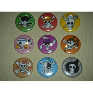 ชุดเข็มกลัดวันพีช One Piece Can Badge สัญลักษณ์กลุ่มหมวกฟางทั้ง 9 คน ครบเซต 9 แบบ ของใหม่