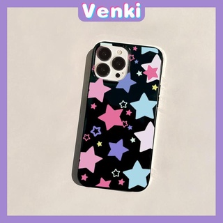 VENKI - iPhone Case For 14 Series TPU Soft Case Dazzling Stars Glossy Black Candy Case Camera Protection Shockproof For iPhone 14 13 12 11 Plus Pro Max 7 Plus X XR