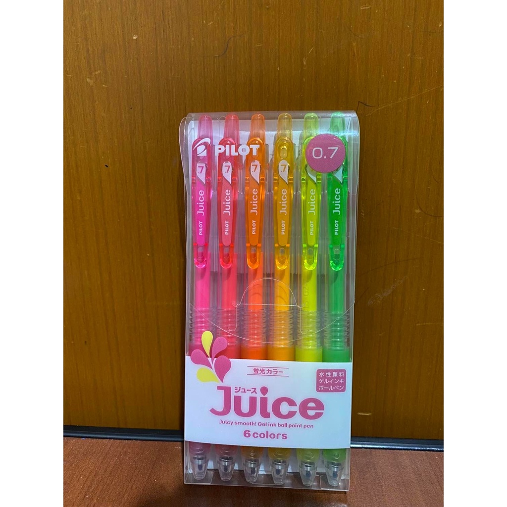 PILOT "JUICE" FLUORESCENT NEON COLOR SET 0.7mm/ LJU-60F-6CK-EX
