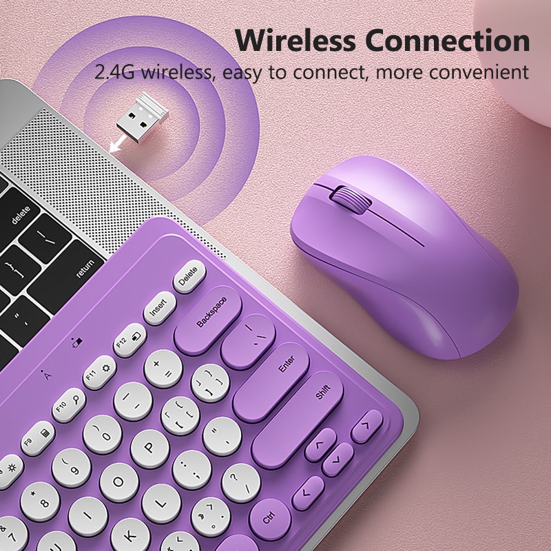  eaor 2 4g wireless keyboard mouse set mute mini