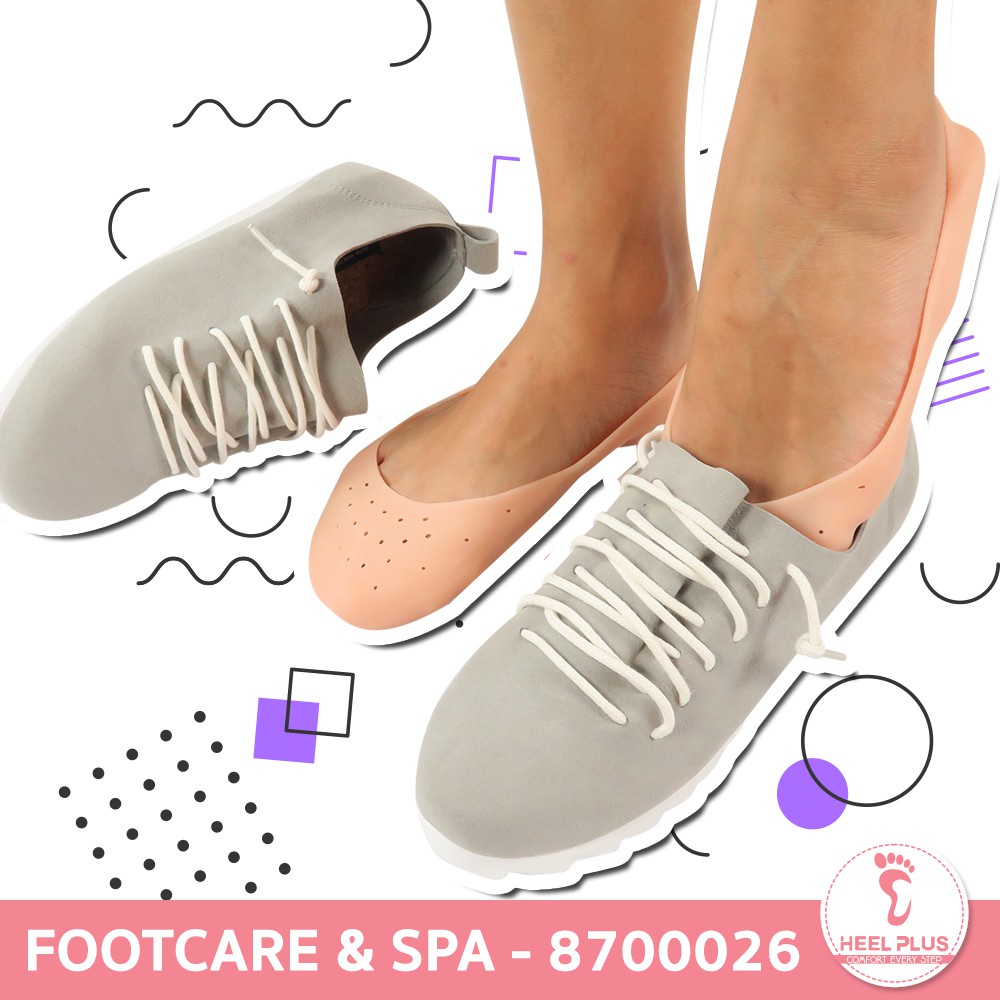 Heelplus 1คู่ ถุงเท้าซิลิโคนช่วยถนอมเท้า