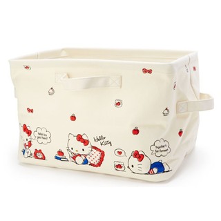 SANRIO HELLO KITTY กล่องเก็บของ ซานริโอ เฮลโล คิตตี้ พับเก็บได้ ทำจากแคนวาส โพลีเอสเตอร์  ทรงสี่เหลี่ยมผืนผ้า ขนาด  26 x