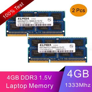 8gb ( 2x4gb ) Elpida 4g 2rx 8 Pc 3-10600 หน่วยความจํา Ram Sodimm แล็ปท็อป Ddr 3 1333 Mhz Intel Tested