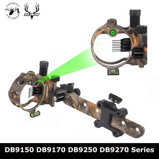 Topoint Archery 5 Pin/7 Pin Bow Sights DB Series Retin A Micro Adjust เครื่องมือ Less Design สำหรับการถ่ายภาพกลางแจ้ง