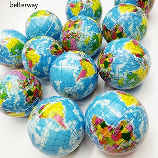 Funny Earth World Map โลกความเครียดบรรเทาการบีบมือบำบัด Bouncy Ball Toy