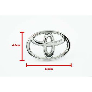 ป้ายโลโก้ติดทับพวงมาลัย TOYOTA แท้ สำหรับวีโก้/ฟอร์จูนเนอร์/รีโว พลาสติกชุบโครเมี่ยม ขนาด6.5X4.5 cm ติดตั้งด้วยเทปกาวสอ