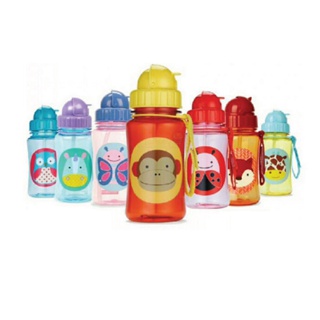 [รุ่นใหม่ 13 oz.] Skip Hop Zoo Straw Bottle กระติกน้ำพร้อมหลอดดูด มีสายคล้องด้านข้าง ง่ายต่อการหยิบจับ