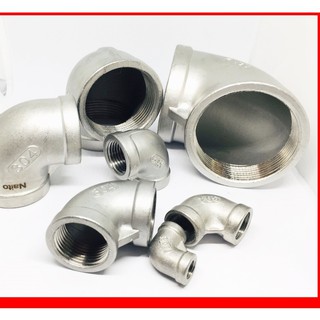 ข้องอ90 ํสแตนเลสเกลียวใน (Elbow Stainless 304) ข้องอตัวเมีย ขนาด 1หุน-1นิ้ว เกลียว BSPT เกรด304